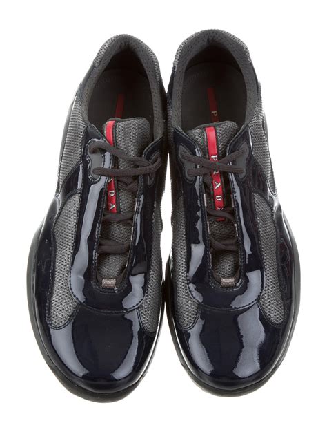 prada patent leather cap toe sneaker|Prada patent leather sneakers men.